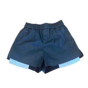 Black vegan leather shorts with elastic waist & pockets  Size XL NWOT